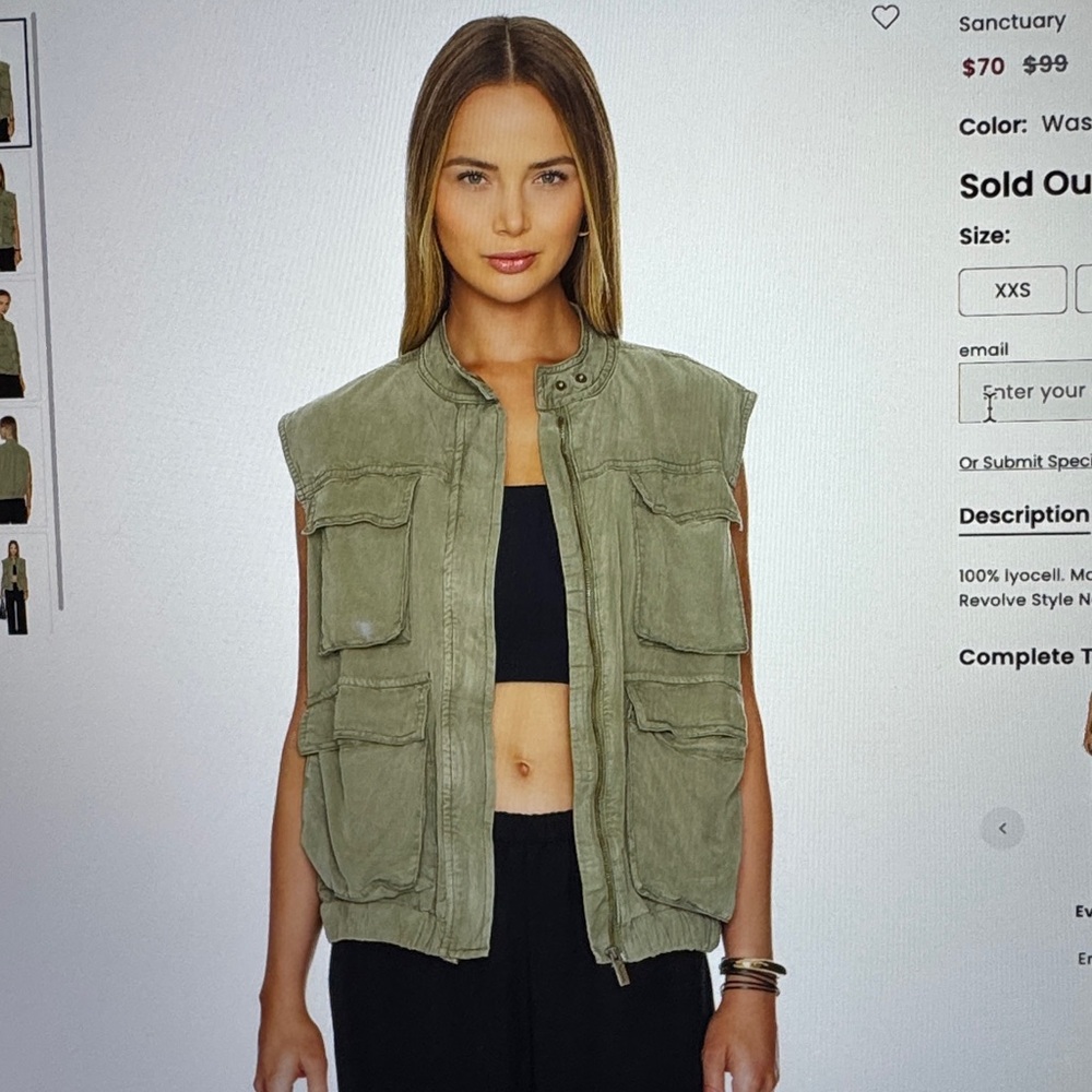 Sanctuary Olive Green Field Utility Vest